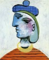 青いベレー帽をかぶったマリー・テレーズ 女性の肖像 1937年 パブロ・ピカソ